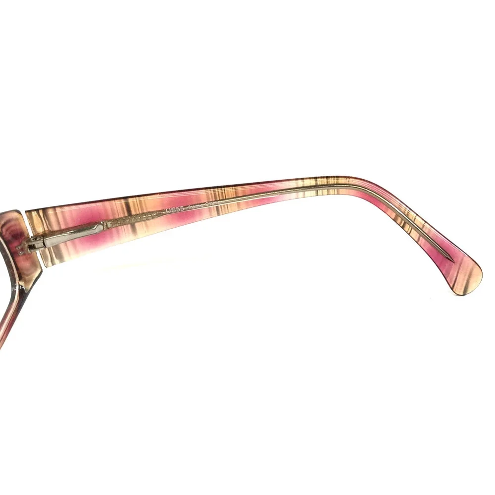 Capri 4U Eyeglasses Frames US55 BROWN Pink Clear Rectangle Full Rim 46-15-130